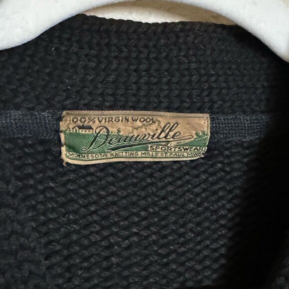 Vintage 60s Minnesota Letterman „M“ Wool Knit Sweater‎ Sz Medium Black Orange - Picture 4 of 4